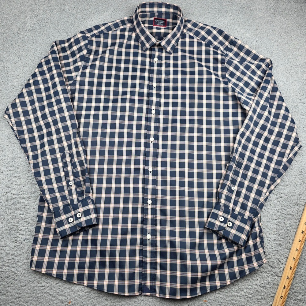 UNTUCKit‎ Dorin Button Up Mens XXL Tall Navy Plaid Long Sleeve - Picture 2 of 14